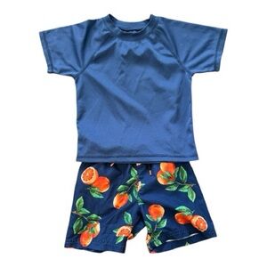 Old Navy Little Boy Toddler Swim Trunks Short Sleeve Rashguard Shirt 3T Summer